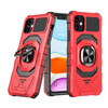 Robotic Series Dual Layer Hybrid Case with Ring Stent Finger Loop for iPhone 11 - Red