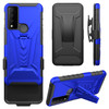 3-IN-1 Advanced Armor Hybrid Case with Belt Clip Holster for TCL 30 XE 5G - Blue