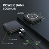 MagSafe Compatible 5000mAh Magnetic Wireless Power Bank for iPhone 12 / 13 / 14 / 15 / 16 Series - Black