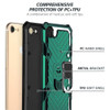 Military-Style Hybrid Armor Case with Ring Holder for iPhone SE (3rd gen & 2nd gen) and iPhone 8/7 - Midnight Green