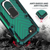 Military-Style Hybrid Armor Case with Ring Holder for iPhone SE (3rd gen & 2nd gen) and iPhone 8/7 - Midnight Green