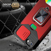 Military Grade All-In-One Ring Stand Card Case for iPhone SE (3rd gen & 2nd gen) and iPhone 8/7 - Red