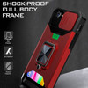 Military Grade All-In-One Ring Stand Card Case for iPhone SE (3rd gen & 2nd gen) and iPhone 8/7 - Red