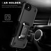 Military Grade Shockproof Hybrid Armor Case with Ring Holder for iPhone SE (3rd gen & 2nd gen) and iPhone 8/7 - Black