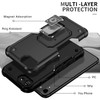 Military Grade Shockproof Hybrid Armor Case with Ring Holder for iPhone SE (3rd gen & 2nd gen) and iPhone 8/7 - Black