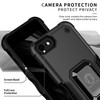 Military Grade Shockproof Hybrid Armor Case with Ring Holder for iPhone SE (3rd gen & 2nd gen) and iPhone 8/7 - Black