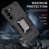 Military Grade Shockproof Hybrid Armor Case with Ring Holder for Samsung Galaxy S22 Plus 5G - Black