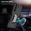 Military Grade Shockproof Hybrid Armor Case with Ring Holder for Samsung Galaxy S22 Plus 5G - Black