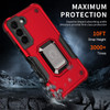 Military Grade Shockproof Hybrid Armor Case with Ring Holder for Samsung Galaxy S22 Plus 5G - Red