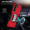 Military Grade Shockproof Hybrid Armor Case with Ring Holder for Samsung Galaxy S22 Plus 5G - Red