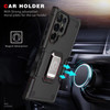 Military Grade Shockproof Hybrid Armor Case with Ring Holder for Samsung Galaxy S22 Ultra 5G - Black
