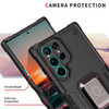 Military Grade Shockproof Hybrid Armor Case with Ring Holder for Samsung Galaxy S22 Ultra 5G - Black