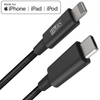iDARS MFi Apple Certified PD Fast Charge USB-C to Lightning Braided Cable (4 ft) - Black