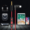 iDARS MFi Apple Certified 3.5mm Audio Cable With Lightning Connector and Remote Controls - Red