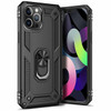 Military Grade Finger Loop Case with 360° Rotating Ring Grip Kickstand for iPhone 14 Pro Max - Black
