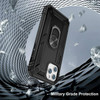 Military Grade Finger Loop Case with 360° Rotating Ring Grip Kickstand for iPhone 14 Pro - Black
