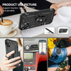 Military Grade Finger Loop Case with 360° Rotating Ring Grip Kickstand for iPhone 14 Pro - Black