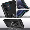 Military Grade Finger Loop Case with 360° Rotating Ring Grip Kickstand for iPhone 14 Pro - Black