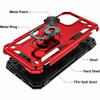 Military Grade Finger Loop Case with 360° Rotating Ring Grip Kickstand for iPhone 14 Pro - Red