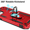 Military Grade Finger Loop Case with 360° Rotating Ring Grip Kickstand for iPhone 14 Pro - Red