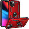 Military Grade Finger Loop Case with 360° Rotating Ring Grip Kickstand for iPhone 14 - Red
