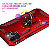 Military Grade Finger Loop Case with 360° Rotating Ring Grip Kickstand for iPhone 14 - Red