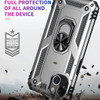 Military Grade Finger Loop Case with 360° Rotating Ring Grip Kickstand for iPhone 14 - Silver