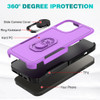TUFF Shockproof Hybrid Armor Case with Ring Grip for iPhone 14 - Purple