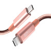 iDARS MFi Apple Certified PD Fast Charge USB-C to Lightning Braided Cable (4 ft) - Rose Gold
