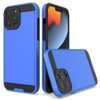 Brushed Metal Textured Hybrid Armor Case for iPhone 14 Pro - Blue