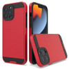 Brushed Metal Textured Hybrid Armor Case for iPhone 14 Pro - Red