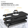 360 Rotating Ring Grip Hybrid Case for iPhone 14 - Black
