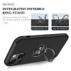 360 Rotating Ring Grip Hybrid Case for iPhone 14 - Black