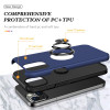 360 Rotating Ring Grip Hybrid Case for iPhone 14 - Navy Blue