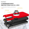 360 Rotating Ring Grip Hybrid Case for iPhone 14 - Red