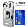 Tough Ring Grip Case with Card Slot for iPhone 14 - Sliver