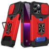 Military Grade All-In-One Ring Stand Card Case for iPhone 14 Pro Max - Red