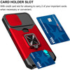 Military Grade All-In-One Ring Stand Card Case for iPhone 14 - Red