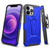 3-IN-1 Advanced Armor Hybrid Case with Belt Clip Holster for iPhone 14 Pro Max - Blue