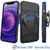 3-IN-1 Advanced Armor Hybrid Case with Belt Clip Holster for iPhone 14 Pro Max - Blue