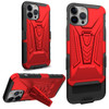 3-IN-1 Advanced Armor Hybrid Case with Belt Clip Holster for iPhone 14 Pro - Red