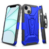3-IN-1 Advanced Armor Hybrid Case with Belt Clip Holster for iPhone 14 - Blue