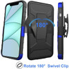3-IN-1 Advanced Armor Hybrid Case with Belt Clip Holster for iPhone 14 - Blue