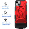 3-IN-1 Advanced Armor Hybrid Case with Belt Clip Holster for iPhone 14 - Red