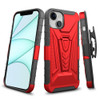 3-IN-1 Advanced Armor Hybrid Case with Belt Clip Holster for iPhone 14 - Red