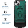 3-IN-1 Advanced Armor Hybrid Case with Belt Clip Holster for iPhone 14 - Green