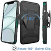 3-IN-1 Advanced Armor Hybrid Case with Belt Clip Holster for iPhone 14 - Green