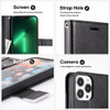 Extra Series Essential Leather Wallet Stand Case for iPhone 14 Pro Max - Black