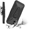 3-IN-1 Advanced Armor Hybrid Case with Belt Clip Holster for T-Mobile REVVL 6 Pro 5G - Black