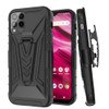 3-IN-1 Advanced Armor Hybrid Case with Belt Clip Holster for T-Mobile REVVL 6 Pro 5G - Black